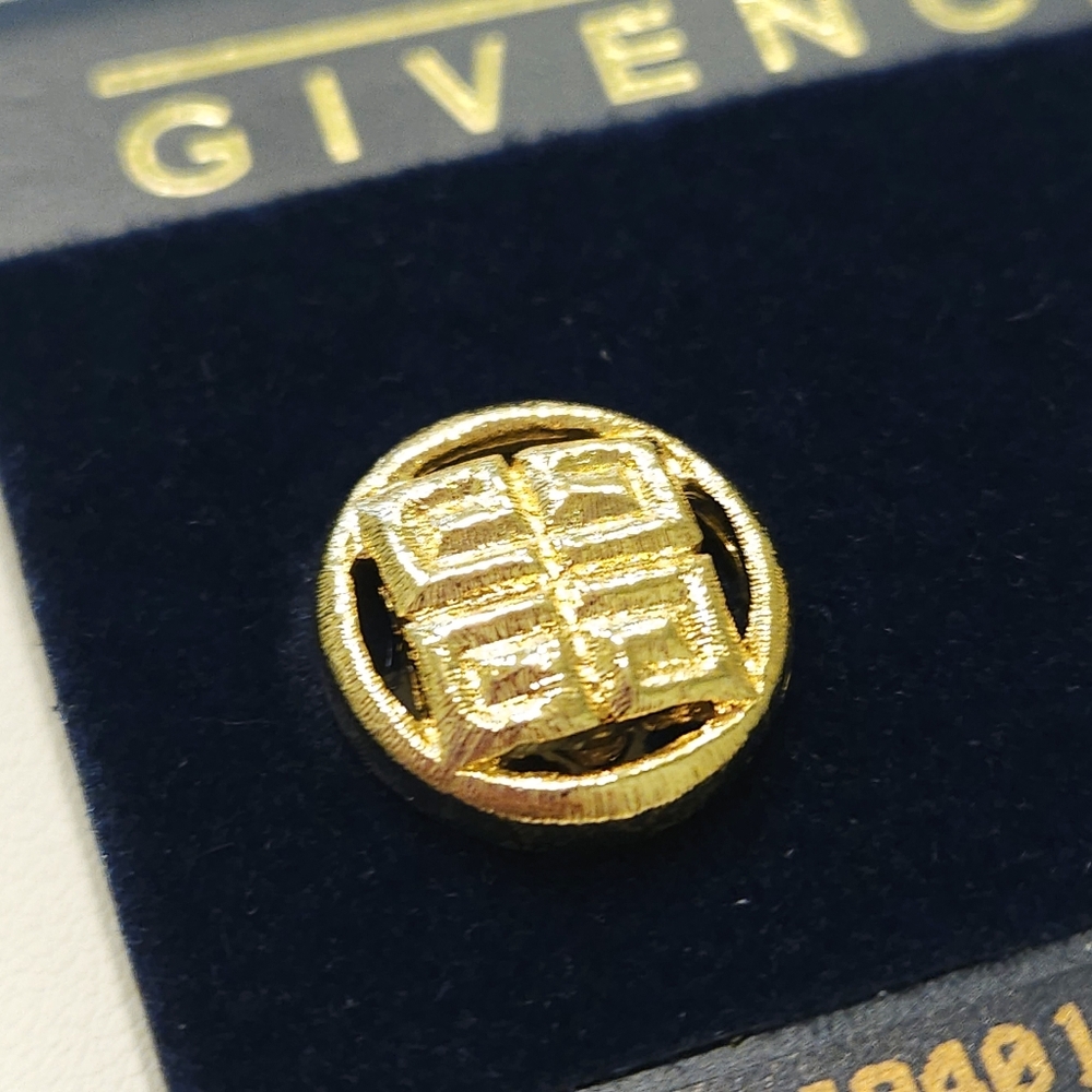 Givenchy Logo Earrings NWT Vintage Givenchy Gold Tone Clip On Earrings
